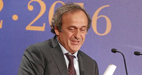 Platini durante las elecciones a la presidencia de la RFEF Platini durante las elecciones a la presidencia de la RFEF