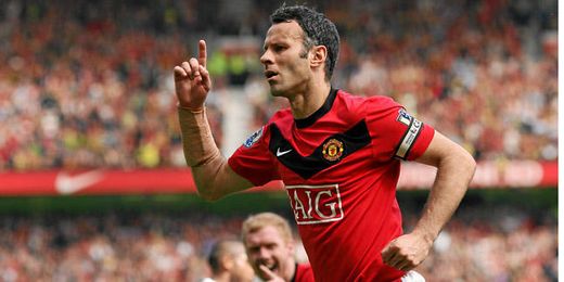 Ryan Giggs durante un partido con el Manchester United Ryan Giggs durante un partido con el Manchester United