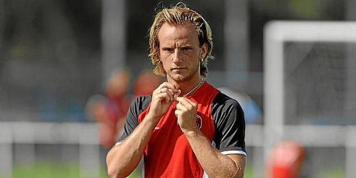 El croata Ivan Rakitic en uno de los entrenamientos. El croata Ivan Rakitic en uno de los entrenamientos.