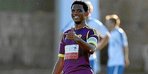 Samuel Eto´o en un entrenamiento con el Anzhi Samuel Eto´o en un entrenamiento con el Anzhi