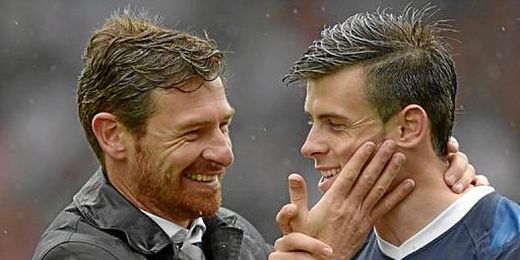 Villas-Boas abraza a su estrella Gareth Bale. Villas-Boas abraza a su estrella Gareth Bale.