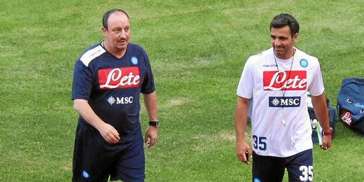 Rafa Benítez en un entrenamiento con el Nápoles. Rafa Benítez en un entrenamiento con el Nápoles.