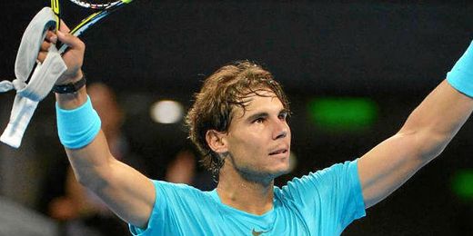 Rafa Nadal celebra su victoria ante el colombiano Santiago Giraldo. Rafa Nadal celebra su victoria ante el colombiano Santiago Giraldo.
