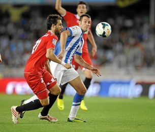 Lance del encuentro ante la Real Sociedad. Lance del encuentro ante la Real Sociedad.
