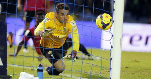 Esteban en un Celta-Almería de esta temporada. Esteban en un Celta-Almería de esta temporada.