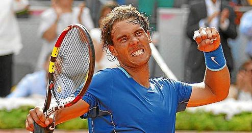 Rafa Nadal celebra su triunfo ante Bautista. Rafa Nadal celebra su triunfo ante Bautista.
