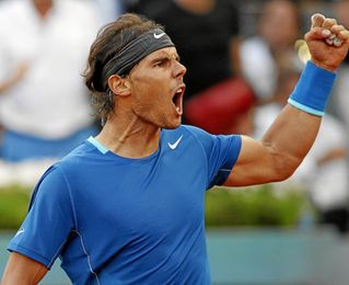 Nadal celebra un punto con su garra habitual Nadal celebra un punto con su garra habitual