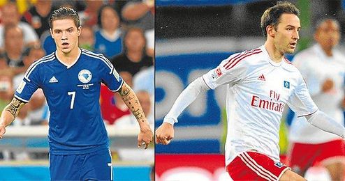Besic y Badelj son otras dos opciones para el centro del campo del Sevilla. Besic y Badelj son otras dos opciones para el centro del campo del Sevilla.