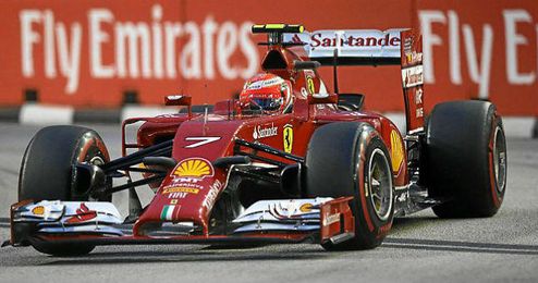 Raikkonen empieza a estar contento con su coche. Raikkonen empieza a estar contento con su coche.