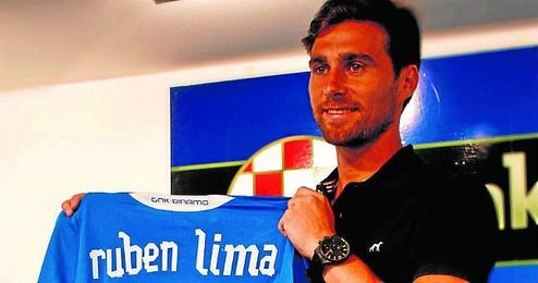 Rúben Lima, el día de su presentación con el Dinamo de Zagreb. Rúben Lima, el día de su presentación con el Dinamo de Zagreb.