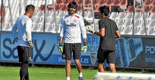 Barbosa, junto a Beto en un entrenamiento. Barbosa, junto a Beto en un entrenamiento.