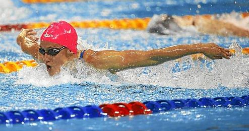 Mireia Belmonte, en la Copa del Mundo de Singapur. Mireia Belmonte, en la Copa del Mundo de Singapur.