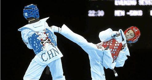 Final del combate de taekwondo -49kg entre Brigitte Yagüe y la china Wu Junyu de los Juegos Olímpicos de Londres. Final del combate de taekwondo -49kg entre Brigitte Yagüe y la china Wu Junyu de los Juegos Olímpicos de Londres.