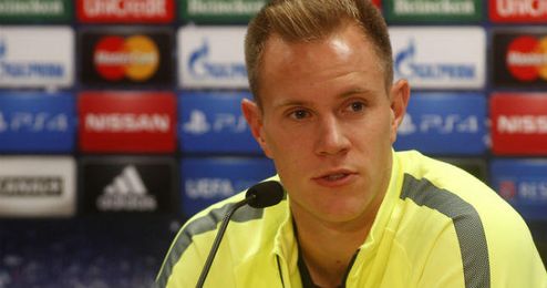 Ter Stegen en rueda de prensa Ter Stegen en rueda de prensa