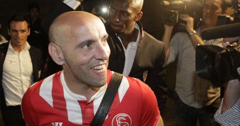 Monchi en la celebración de la última Europa League. Monchi en la celebración de la última Europa League.