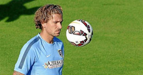 Alessio Cerci, durante un entrenamiento con el Atlético. Alessio Cerci, durante un entrenamiento con el Atlético.