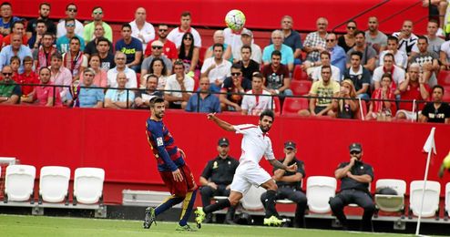 Piqué vio cómo le pitaban en Sevilla. Piqué vio cómo le pitaban en Sevilla.