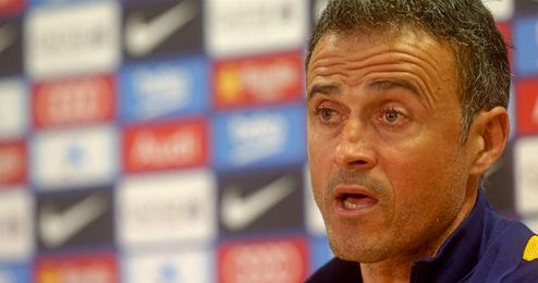 Luis Enrique en rueda de prensa. Luis Enrique en rueda de prensa.