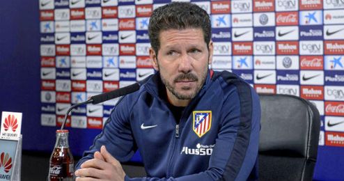 Simeone en rueda de prensa. Simeone en rueda de prensa.