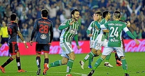 Jorge molina festeja con Rubén Castro su gol ante el Celta Jorge molina festeja con Rubén Castro su gol ante el Celta
