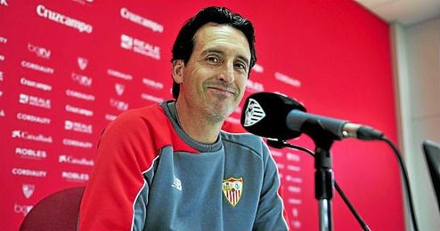 Emery, en sala de prensa. Emery, en sala de prensa.