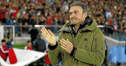 Luis Enrique, durante el partido ante River Plate. Luis Enrique, durante el partido ante River Plate.