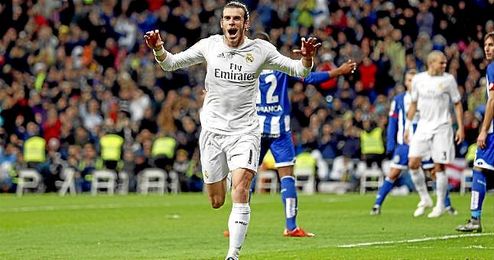Gareth Bale, celebrando un tanto ante el Deportivo de la Coruña. Gareth Bale, celebrando un tanto ante el Deportivo de la Coruña.