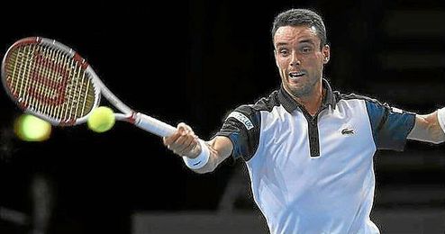 Bautista, en un lance del partido ante Tsonga. Bautista, en un lance del partido ante Tsonga.