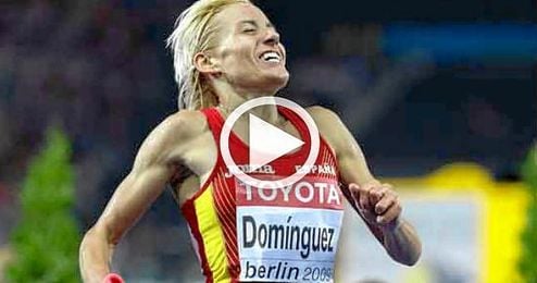 Marta Domínguez, compitiendo en el mundial de Berlín 2009. Marta Domínguez, compitiendo en el mundial de Berlín 2009.