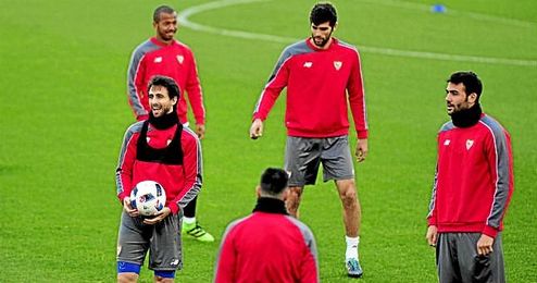Nico Pareja, en el entrenamiento de hoy en la ciudad deportiva. Nico Pareja, en el entrenamiento de hoy en la ciudad deportiva.