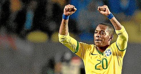 Robinho portando la ´verdeamarela´ Robinho portando la ´verdeamarela´
