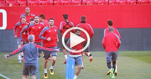 Imagen del entrenamiento de este martes. Imagen del entrenamiento de este martes.