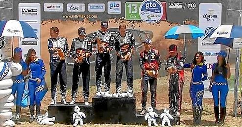 Dani Sordo, en el tercer cajón del podio. Dani Sordo, en el tercer cajón del podio.