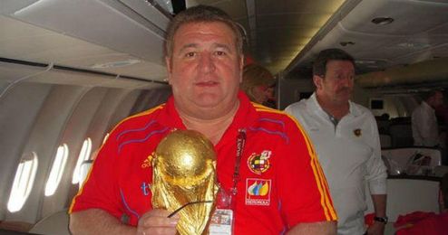 Gapar Rosety, tras conseguir España la copa del mundo. Gapar Rosety, tras conseguir España la copa del mundo.