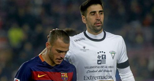 Sandro, durante el partido de Copa del Rey frente al Villanovense. Sandro, durante el partido de Copa del Rey frente al Villanovense.