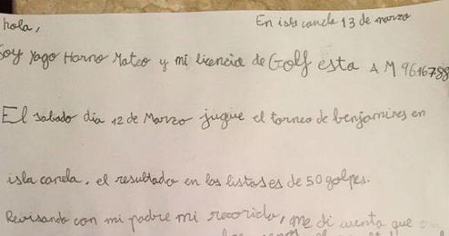 Extracto de la emocionante carta de Yago explicando el por qué de su acto. Extracto de la emocionante carta de Yago explicando el por qué de su acto.