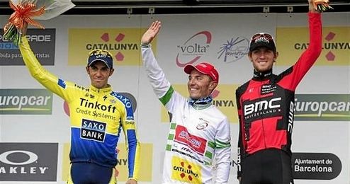 Imagen del podio de una edición anterior de la Volta a Catalunya. Imagen del podio de una edición anterior de la Volta a Catalunya.