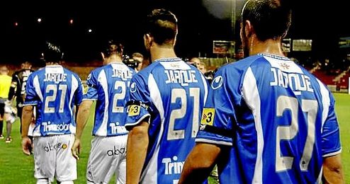 Los jugadores del Espanyol, en un homenaje a Dani Jarque. Los jugadores del Espanyol, en un homenaje a Dani Jarque.
