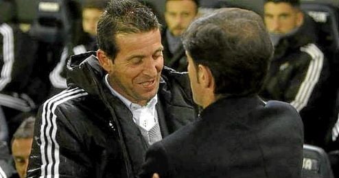 En la Imagen, Merino saluda a Marcelino en El Madrigal. En la Imagen, Merino saluda a Marcelino en El Madrigal.