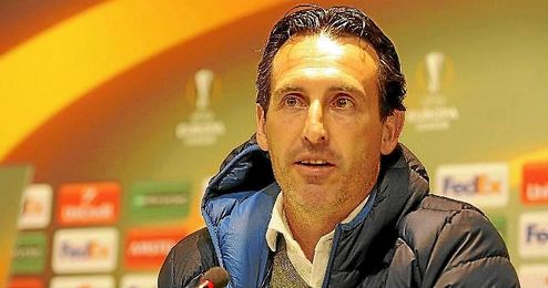Emery, en sala de prensa de San Mamés. Emery, en sala de prensa de San Mamés.