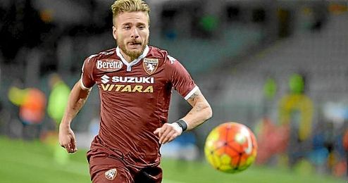Immobile, en un partido con el Torino. Immobile, en un partido con el Torino.