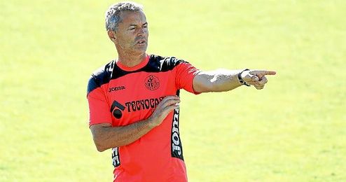 En la imagen, Fran Escribá durante un entrenamiento con el Getafe. En la imagen, Fran Escribá durante un entrenamiento con el Getafe.