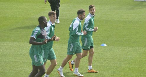 Imagen del entrenamiento de ayer lunes. Imagen del entrenamiento de ayer lunes.