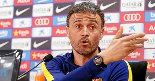 Luis Enrique en sala de prensa. Luis Enrique en sala de prensa.