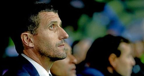 Javi Gracia, en el banquillo del Málaga. Javi Gracia, en el banquillo del Málaga.