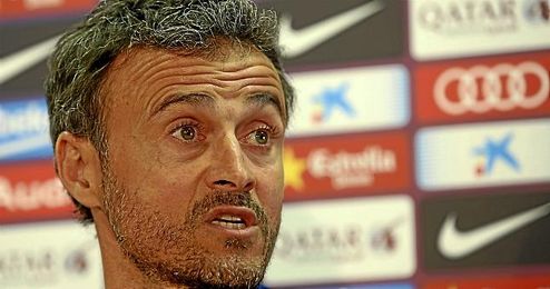 Luis Enrique en rueda de prensa. Luis Enrique en rueda de prensa.