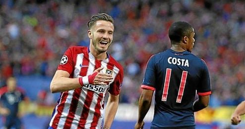 Sául celebrando su tanto en las semifinales de la Champions ante el Bayern. Sául celebrando su tanto en las semifinales de la Champions ante el Bayern.