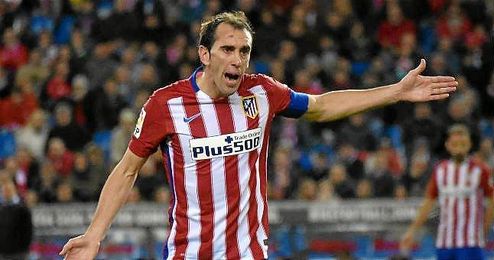 Diego Godín durante un encuentro del Atlético de Madrid. Diego Godín durante un encuentro del Atlético de Madrid.