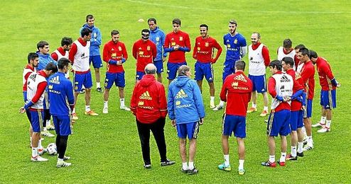Imagen de un entrenamiento de la selección española. Imagen de un entrenamiento de la selección española.