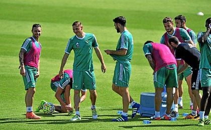 Imagen de un entrenamiento del Betis la pasada temporada. Imagen de un entrenamiento del Betis la pasada temporada.